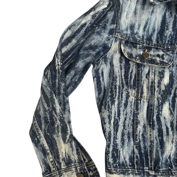 LEE Rider Acid Wash Denim Jacket Women's Size M? Made In Canada - 2 Pockets - Picture 5 of 13